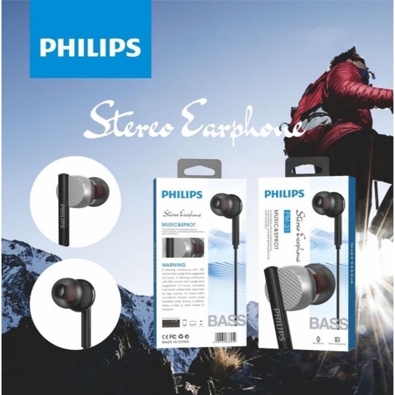 Headset Philips PM-31 Stereo Earphone Bass