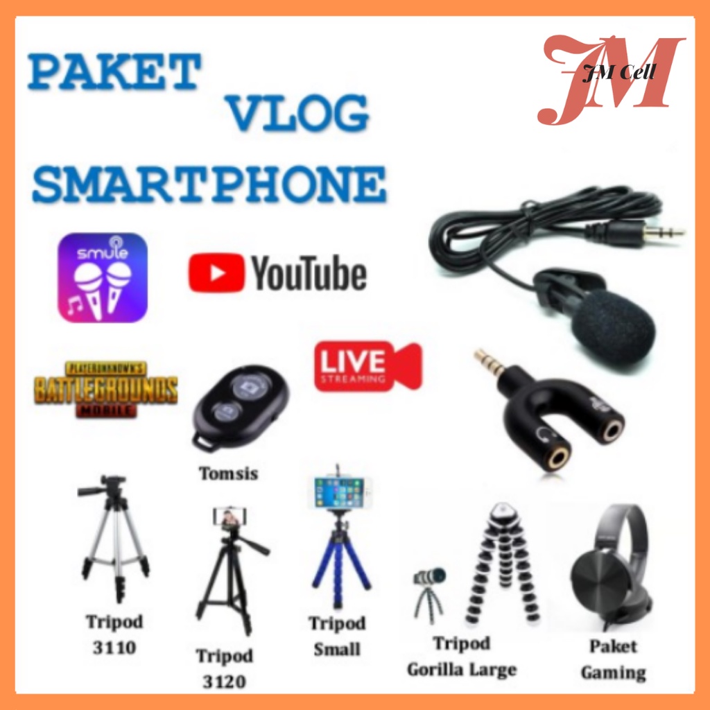 MICROPHONE / MIC YOUTUBER / ALAT YOUTUBER LENGKAP / ALAT VLOG / ALAT VLOG HP / TRIPOD HP / PAKET YOU