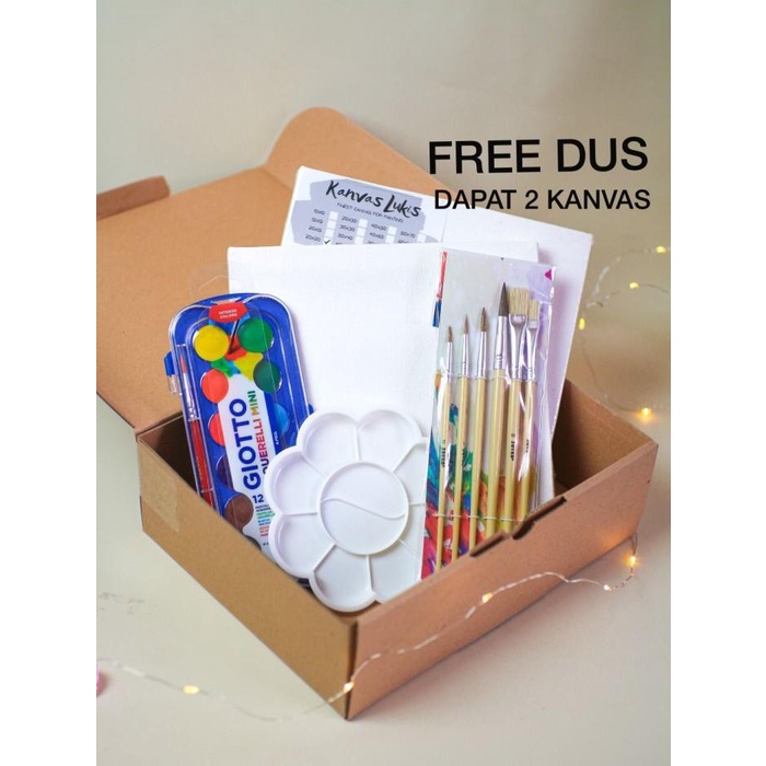 

Kanvas | Paket Lukis Komplit Kanvas Cat Air Kuas Painting Set Kado Hadiah