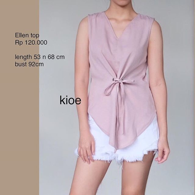 atasan wanita / baju tanpa / baju pantai wanita / atasan tanpa lengan / blouse wanita Ellen top