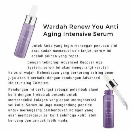 ☘️Yuri Kosmetik☘️ Wardah Renew You Intensive Serum 17ml