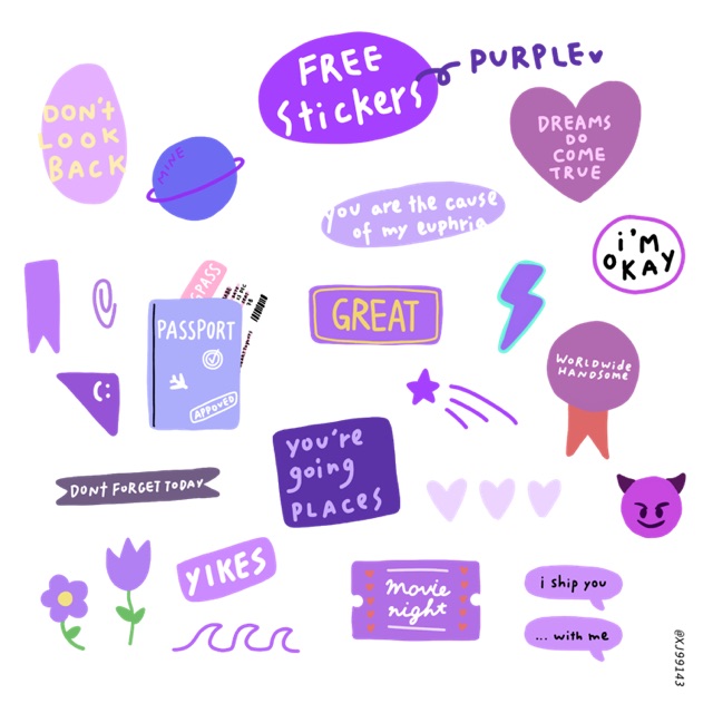 

STICKER RANDOM PURPLE UKURAN PRINT A6