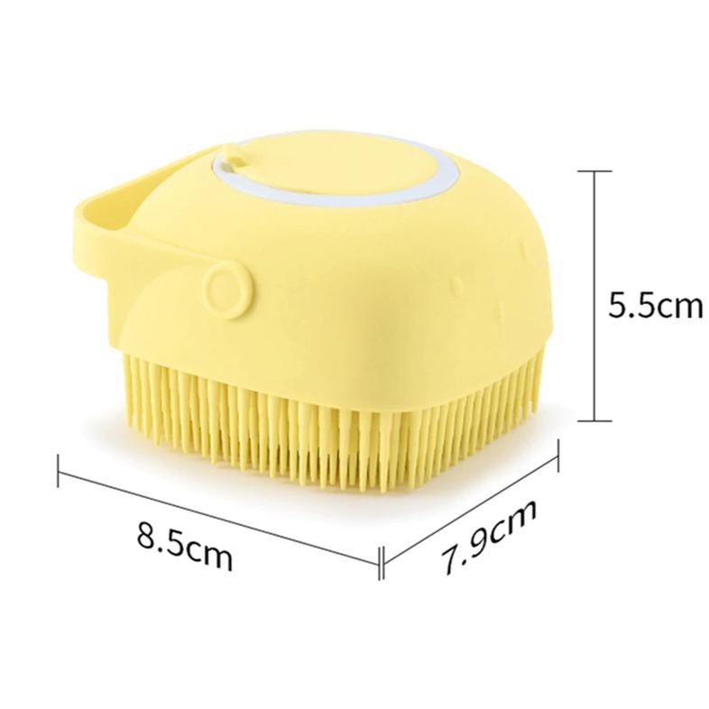 Sikat Mandi Badan Bath Brush Soft Silicone with Soap Container 80ml - LDS17