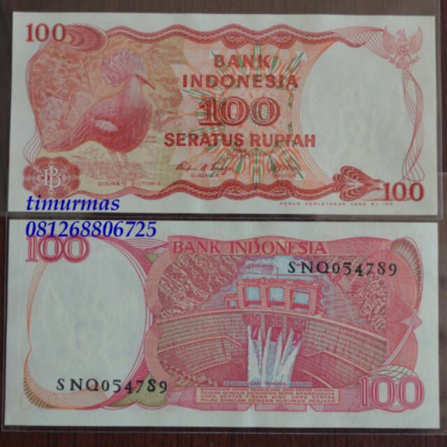 Uang Kuno Uang Lama ASLI Rp 100 Goura Victoria 1984