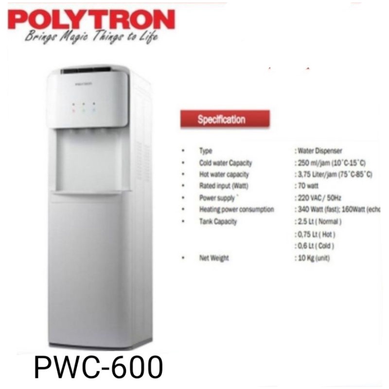 Dispenser Polytron Galon Bawah/Dispenser Galon Bawah Polytron New Series Terlaris