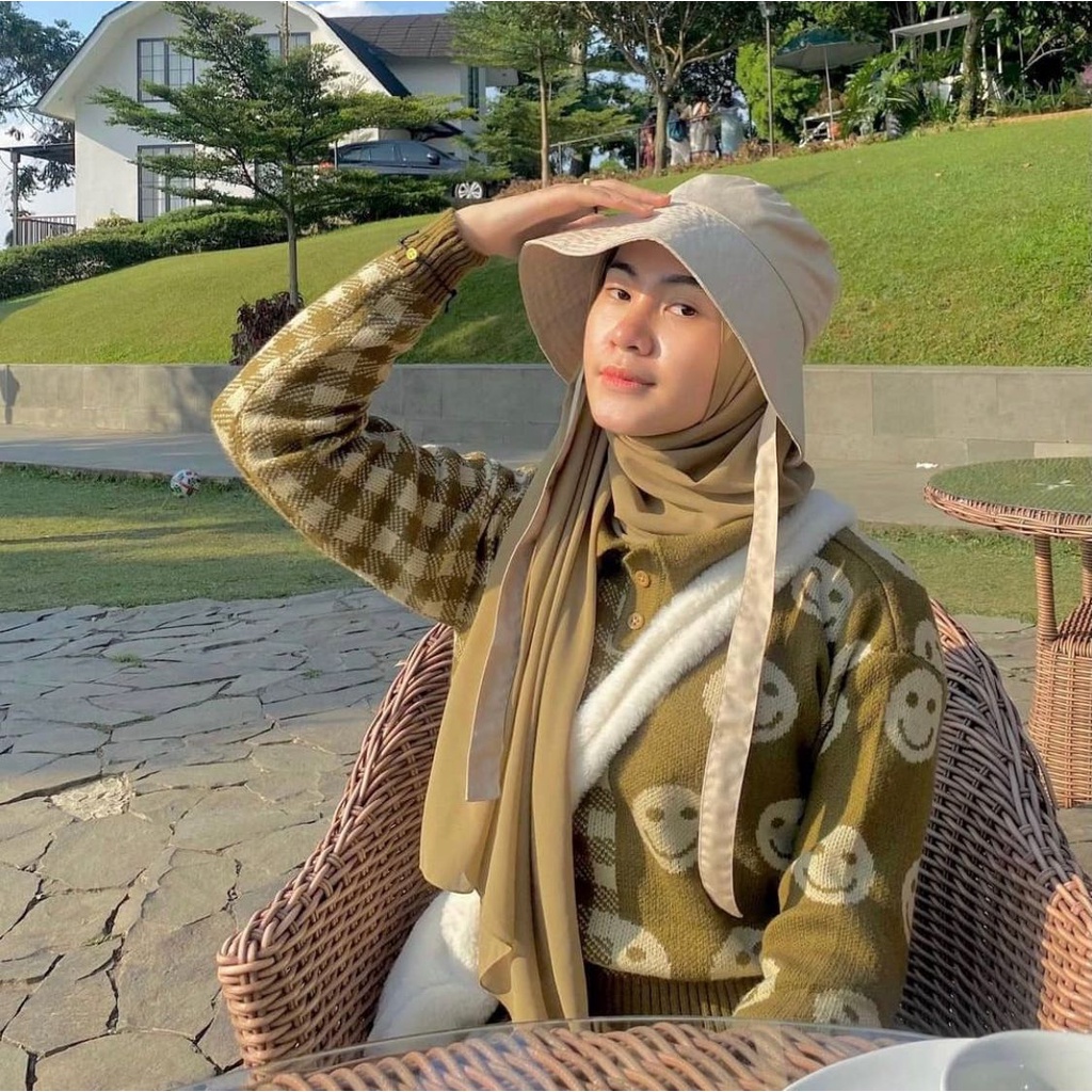 Sweater Rajut Wanita Kotak Smaile Kerah Rajut Tebal Premium / Outwear/Kemeja/Blouse Wanita