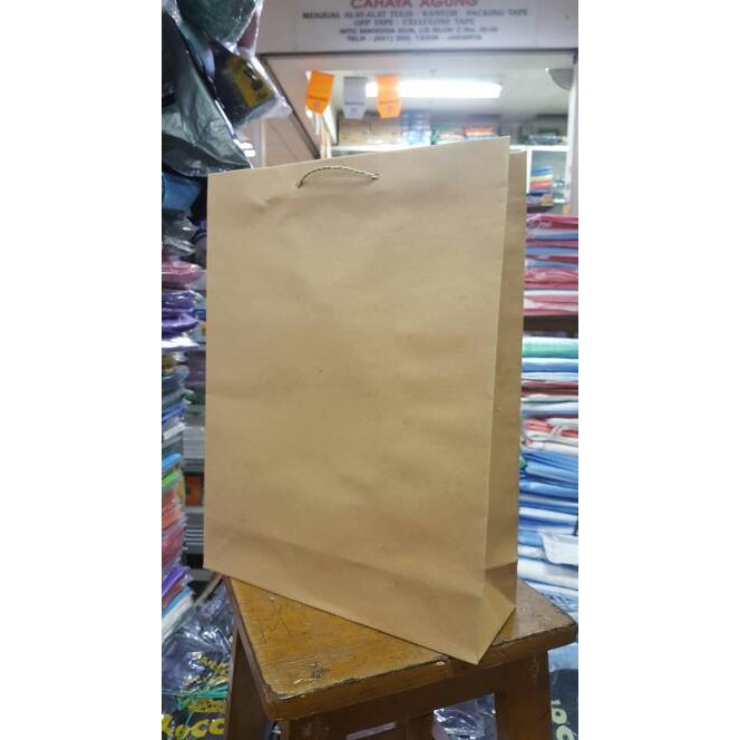 

Paper Bag/ Tas Kertas wrn coklat uk 30x39 alas 10 cm