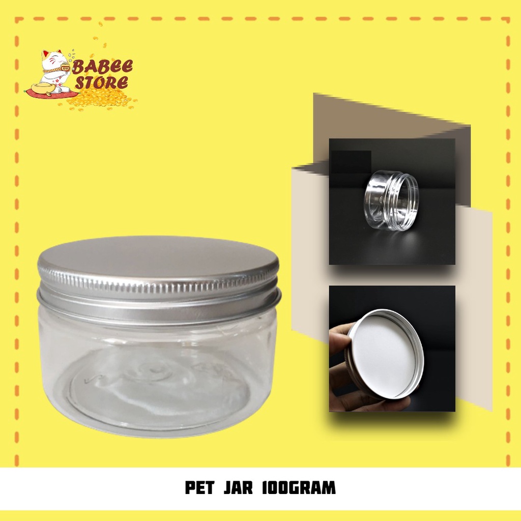 POT PET 100GR TUTUP ALUMINIUM POT IMPORT POT POMADE - POT JAR 100GRAM TUTUP ALUMINIUM