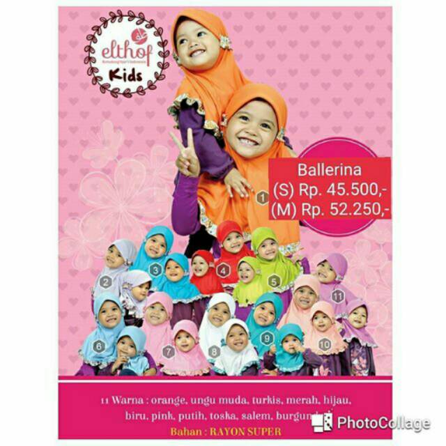 Jilbab anak instan balita Elthof kode Ballerina