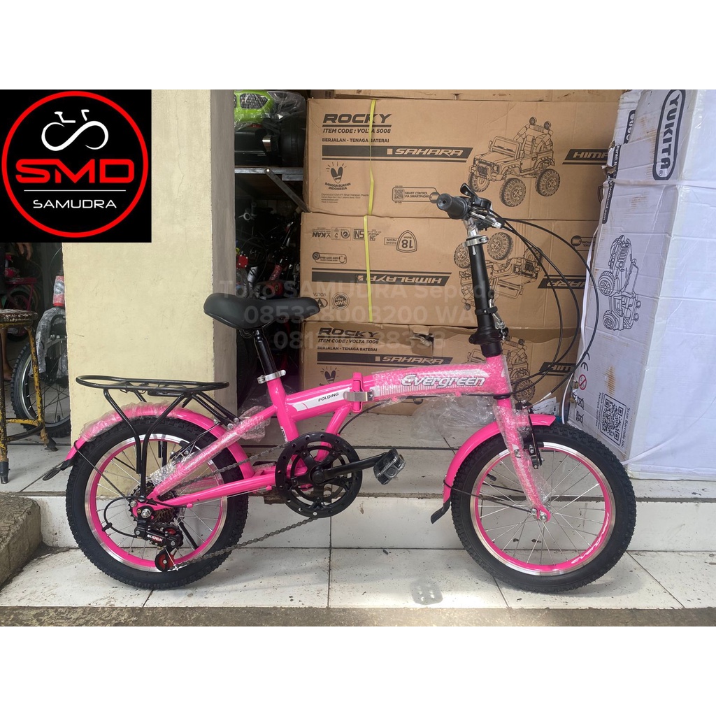 Sepeda Lipat Folding 16 Evergreen 6sp Murah BDG