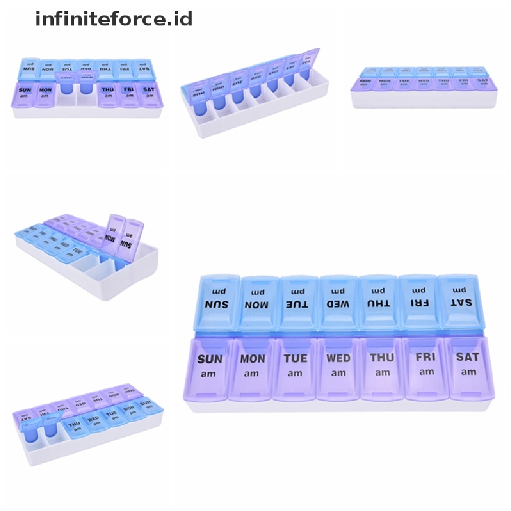 (Infiniteforce.Id) Kotak Organizer Obat 7 Hari / Mingguan Portable