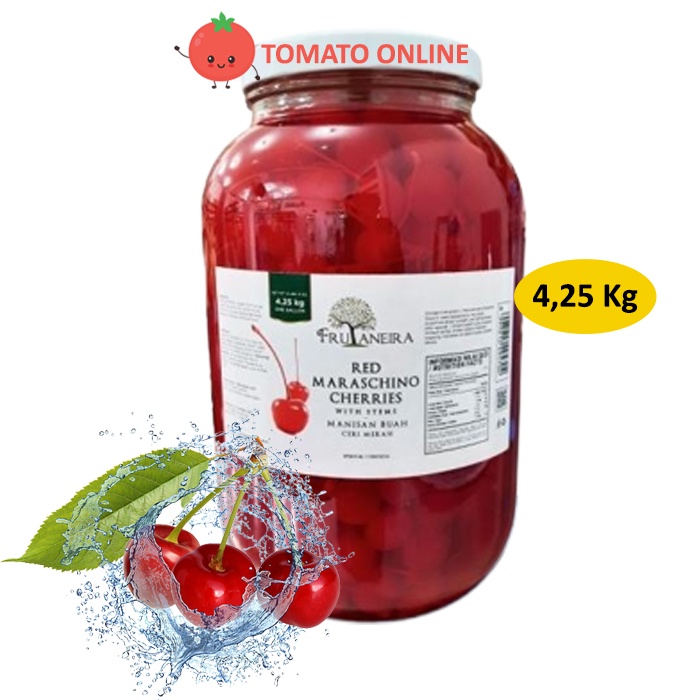 Frutaneira / Maraschino Cherries / Ceri Merah Cherry Tangkai / 4,25 kg