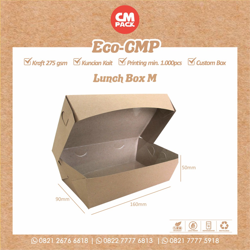 

CMP ECO KRAFT LUNCH BOX MEDIUM dan LARGE ( 1 PACK ISI 50PCS)