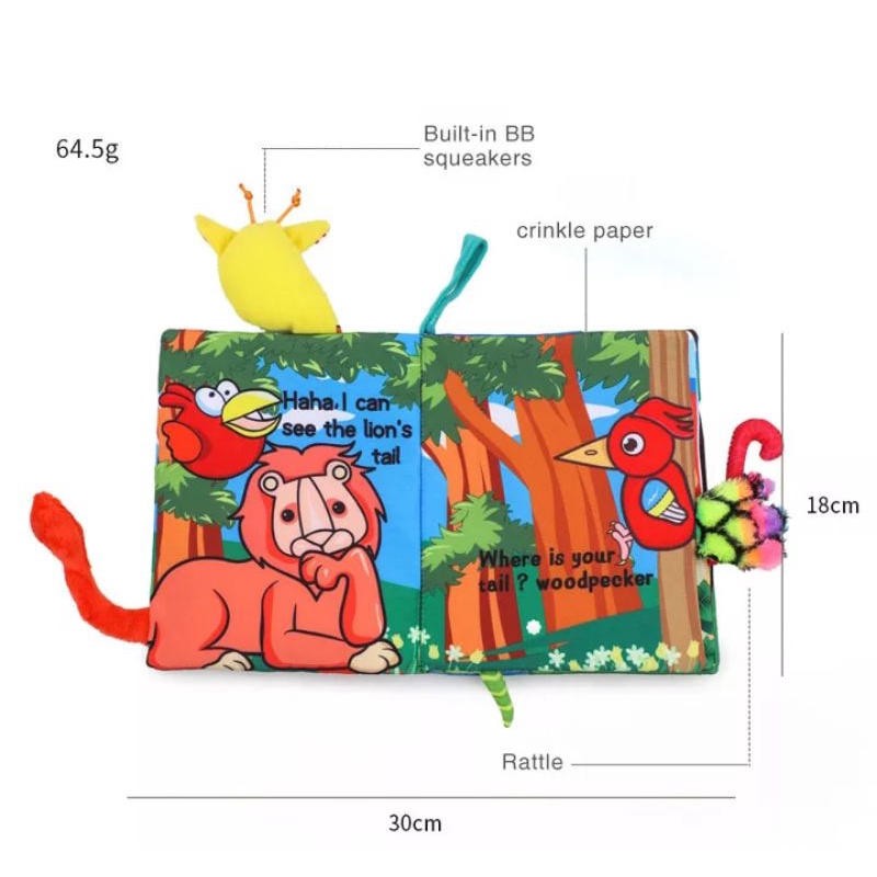 2022 3D SOFT BOOK TAIL Buku Kain Bayi Premium