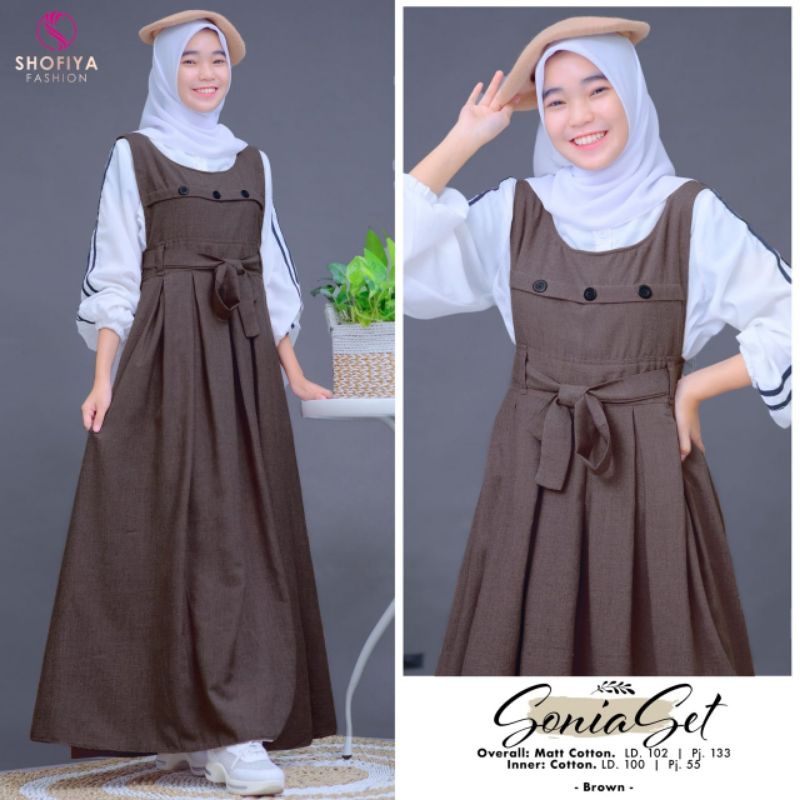 Setelan Anak Perempuan  - Setelan Remaja - One set Remaja inner + outer - Sonia set original Shofiya