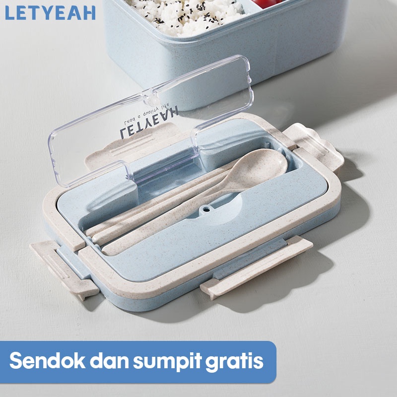 letyeah Lunch box jerami gandum 1500ML/ Bebas BPA