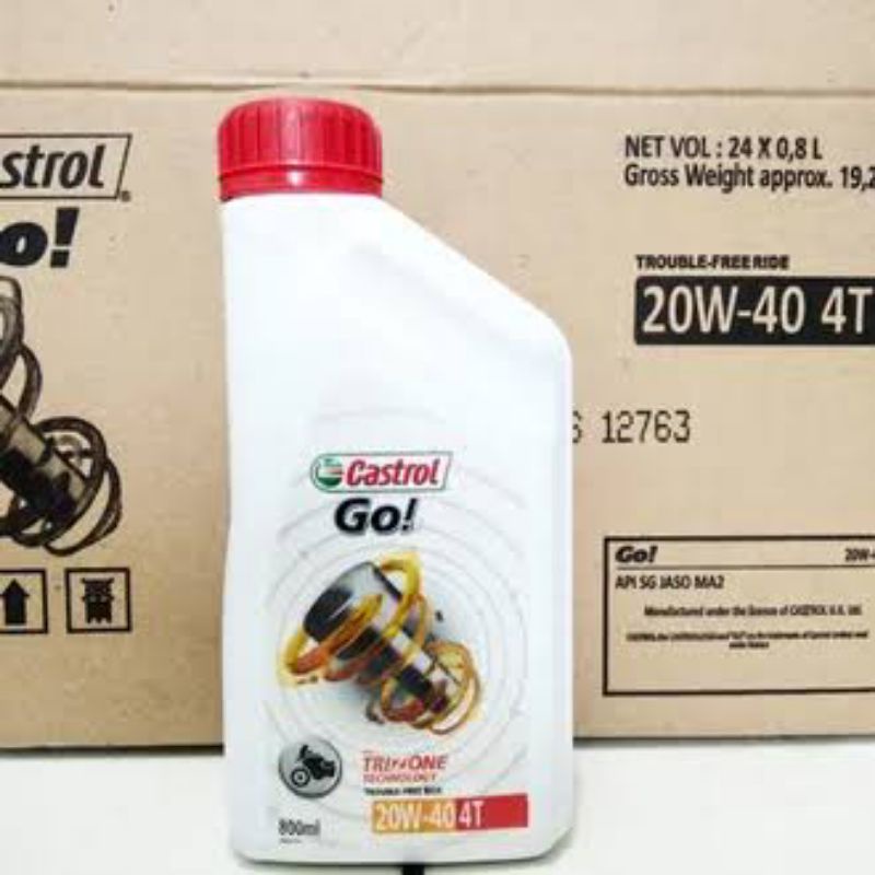 OLi Mesin Motor CASTROL GO SAE 20W-40AT 800ML &amp; 1L Original