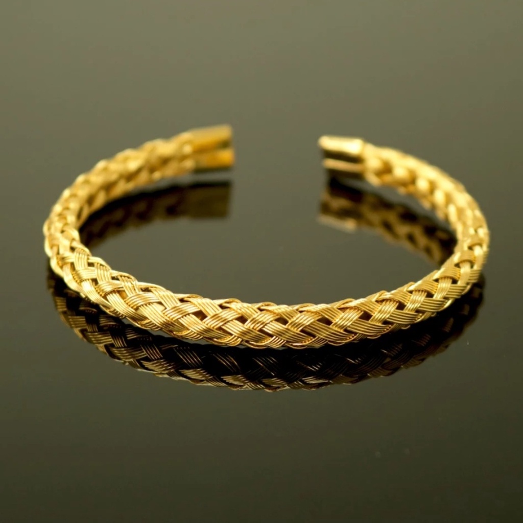Gelang Bangle Model Baja Kepang Untuk Wanita dan Pria Tersedia Warna Gold