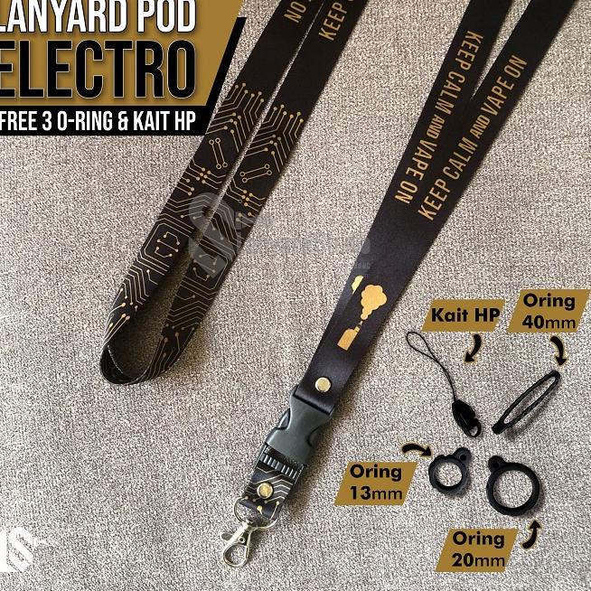 

⚡️STAR BRANDS⚡️ Lanyard PODS Gantungan Pods Tali Gantungan HP Motif ELECTRO FREE 3 Oring Kait HP & Bonus GANCI serbuuu !
