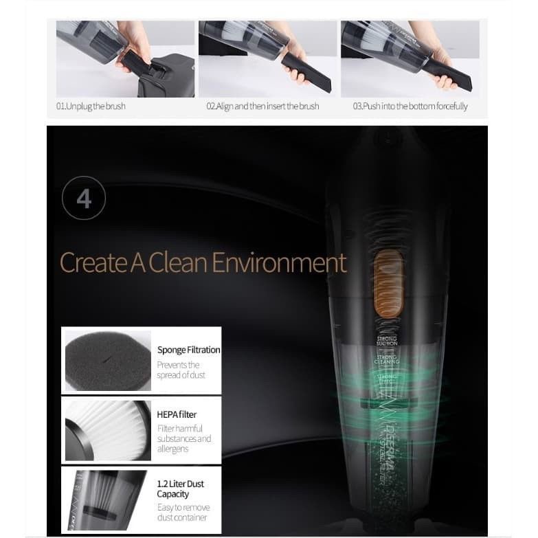 Deerma DX115C Vacuum Cleaner Portable Handheld - Vacuum Lantai / Penyedot Debu Berkabel - Garansi Resmi 1 Tahun