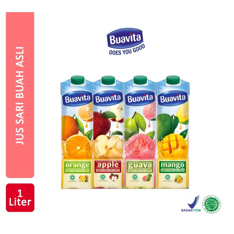 (COD) **DISKON** BUAVITA Juice 1 Liter 1L Jus Sari Buah Asli 1000ml Berkualitas