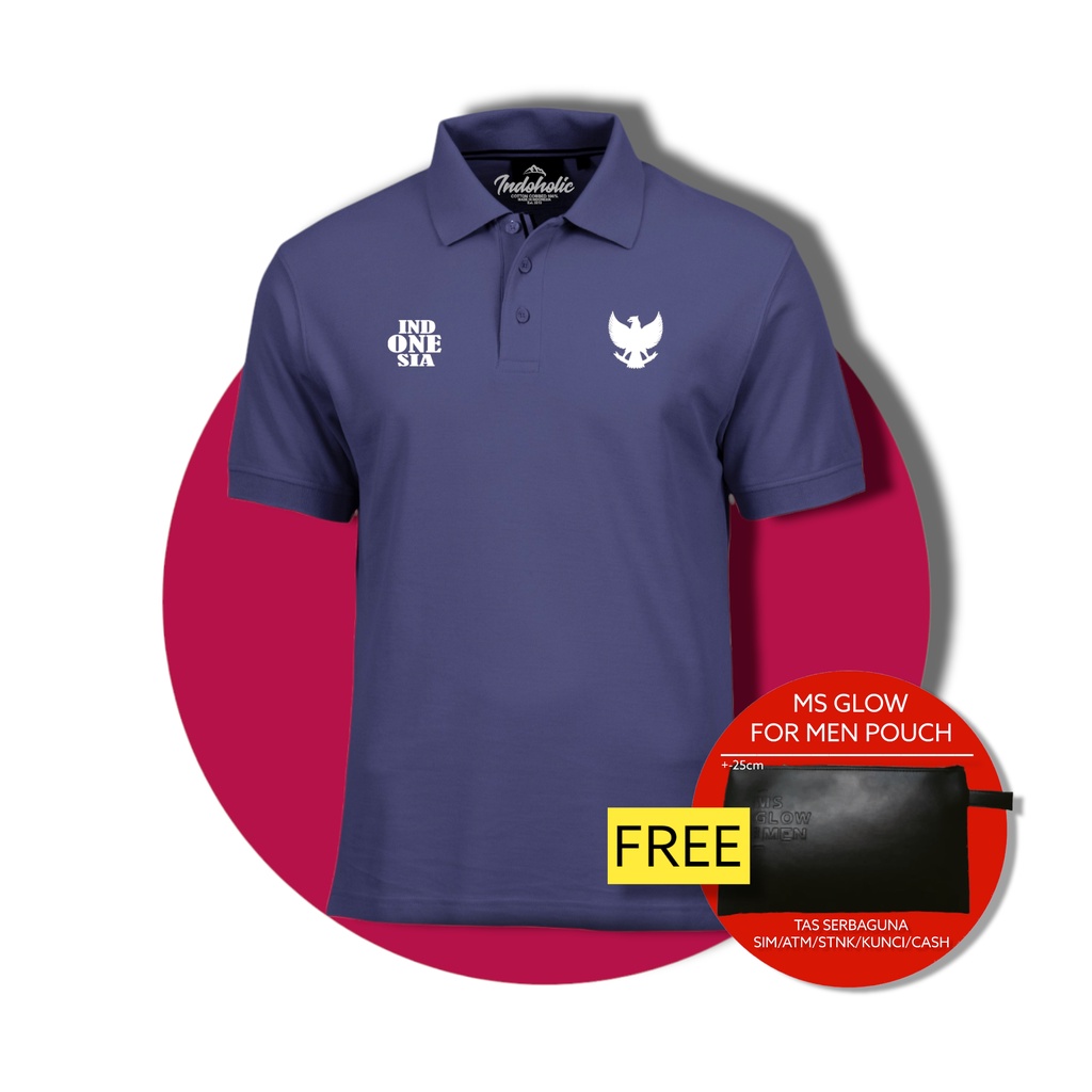 Indoholic Atasan Baju Pakaian Pria Kaos Kerah Polo Shirt Poloshirt Olahraga Sport Otomotif Wanita Original Katun Pique 100% Garuda HUT RI Timnas Indonesia