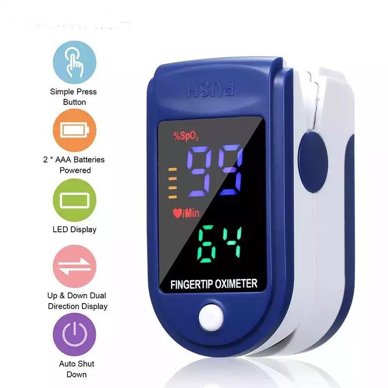 【GOGOMART】Fingertip Pulse Oxymeter Fingertip Oximeter SpO2 LED Full Colour