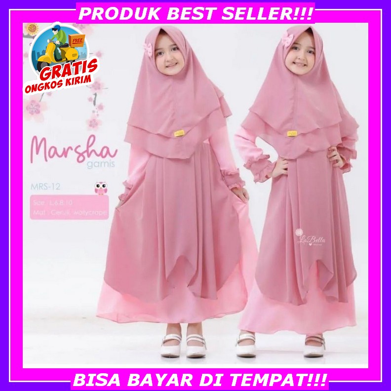 As Fashion-Realpict-Setelan Baju Tunik Dan Celana Anak Perempuan Muslim-Set Ootd Anak-Setelan Hijab 