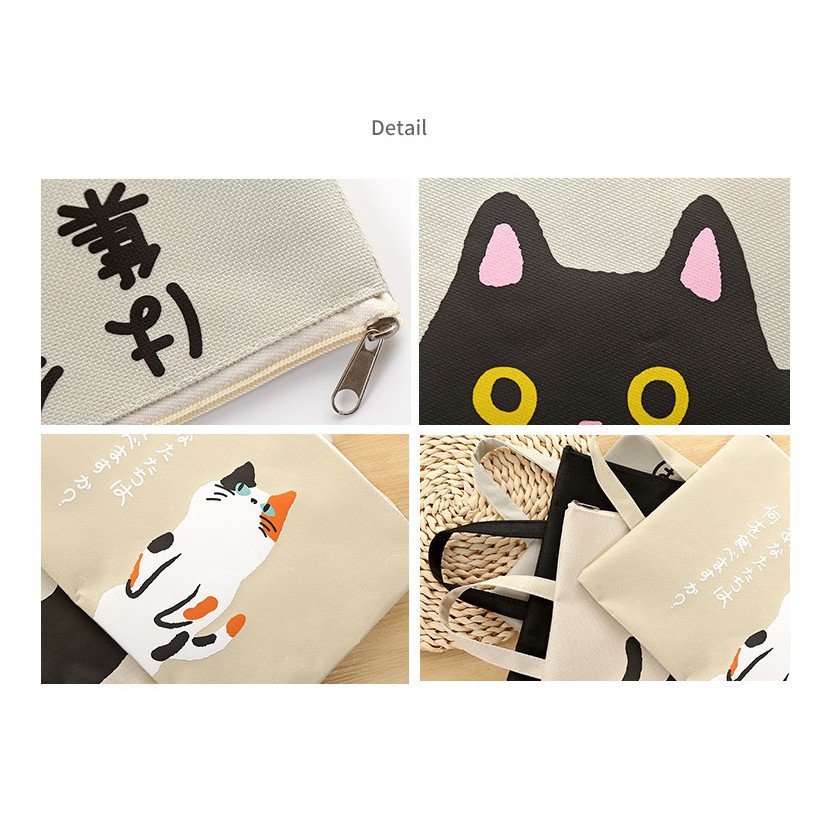 

PF05 Japanese Cute Cat Portable A4 file Storage pouch bag