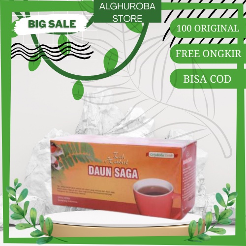 Teh Celup Herbal Daun Saga minuman untuk panas dalam dan diabetes original griya herba Halal Bpom