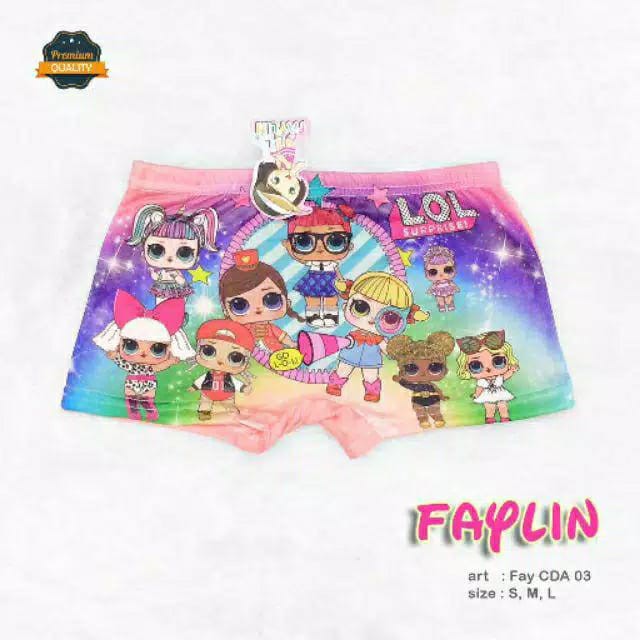 3 PCS Boxer Anak Perempuan LOL/Boxer anak cewek/Celana dalam anak cewek/Boxer Impor