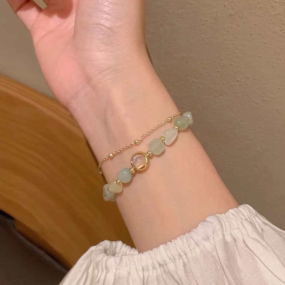 Gelang Batu Alam Serbaguna Gaya Retro Korea Untuk Wanita