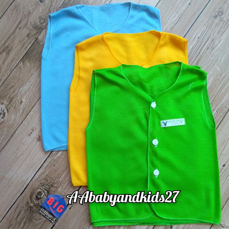 DAPAT 6PC!!! Cico Miko Baju Bayi Lengan Kutung Usia Newborn Bahan Halus Lembut dan SNI