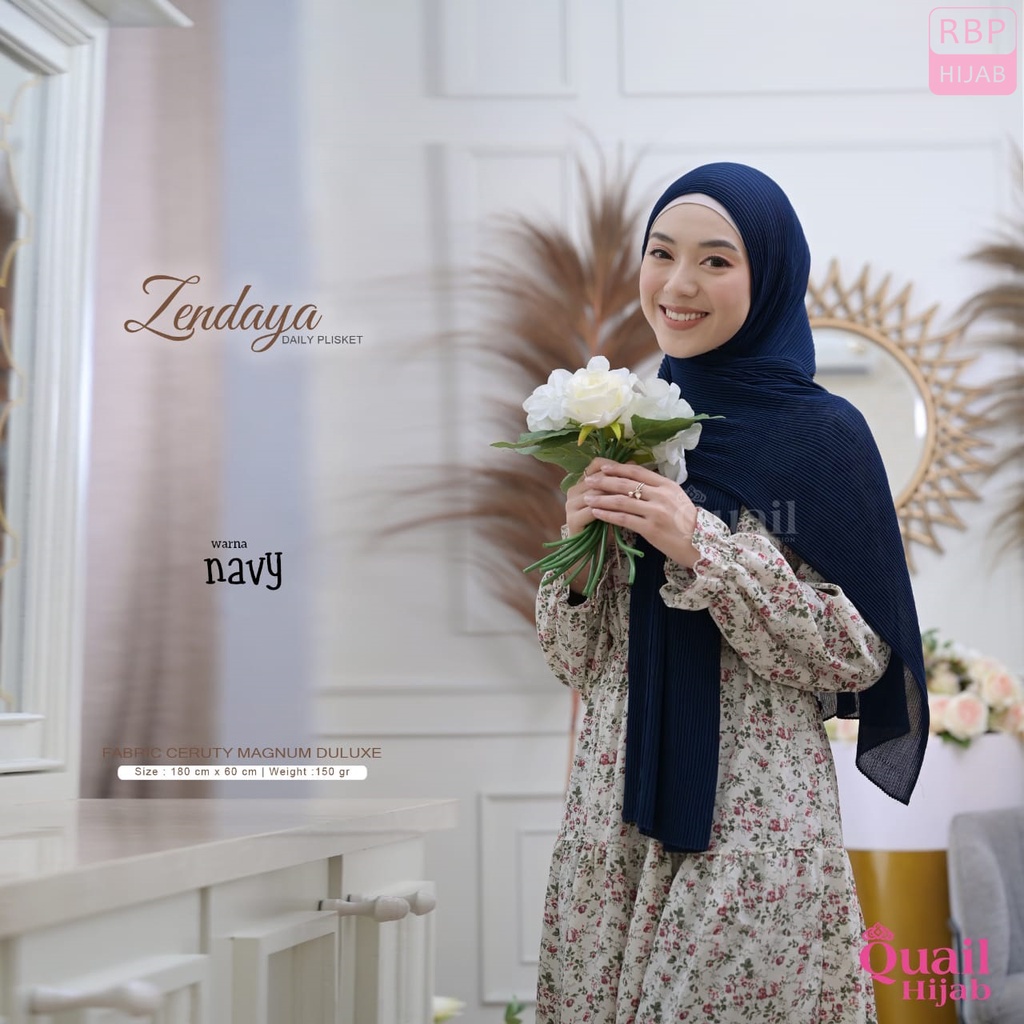 Jilbab Pashmina Zendaya Daily Plisket Quail Hijab 2