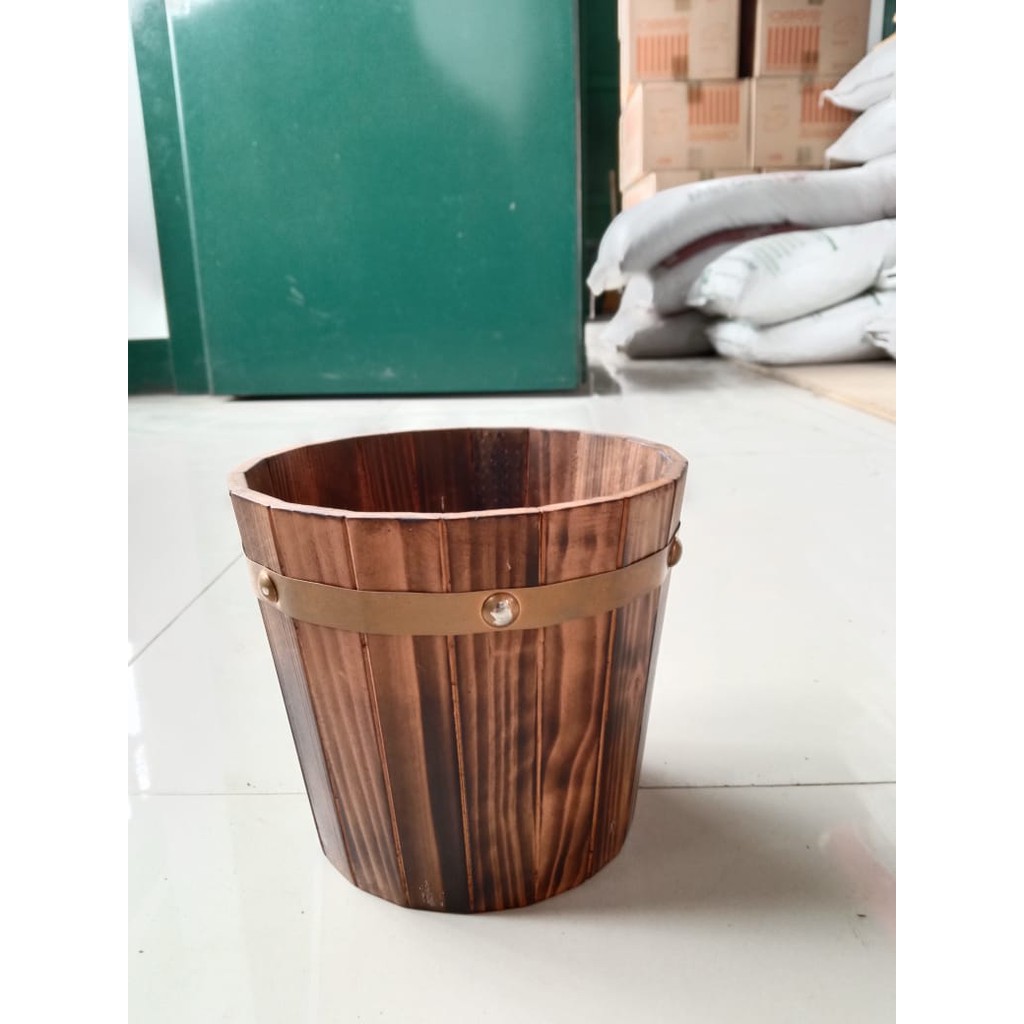 Pot  Kayu Natural Dekorasi  Indoor Unik