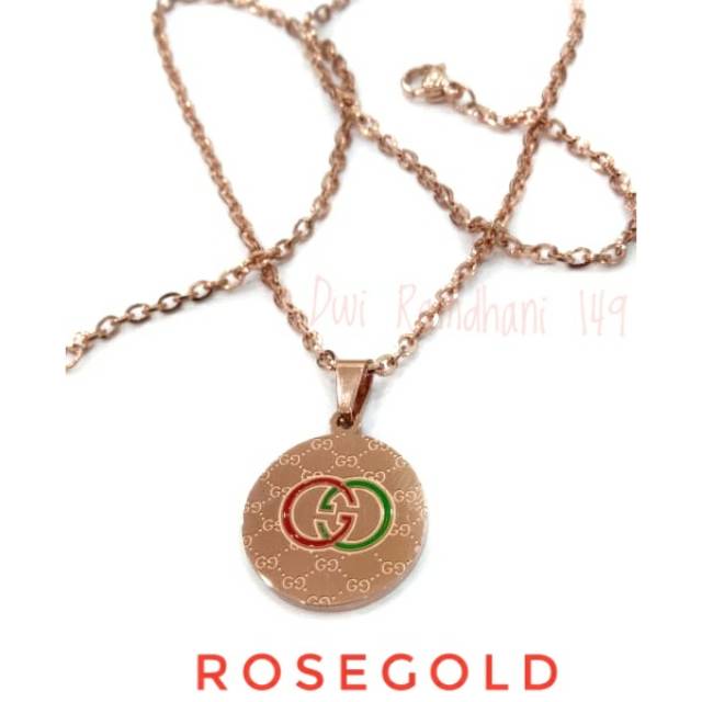 Kalung Wanita Gucci Rantai Titanium 45 cm stainlessteel