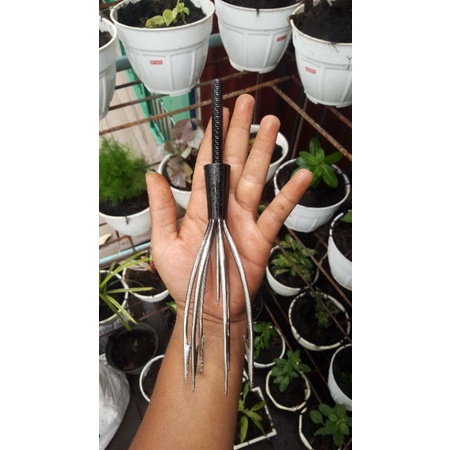 tombak ikan/belut 100% mata baja asli  mata 7" ukuran 4mm