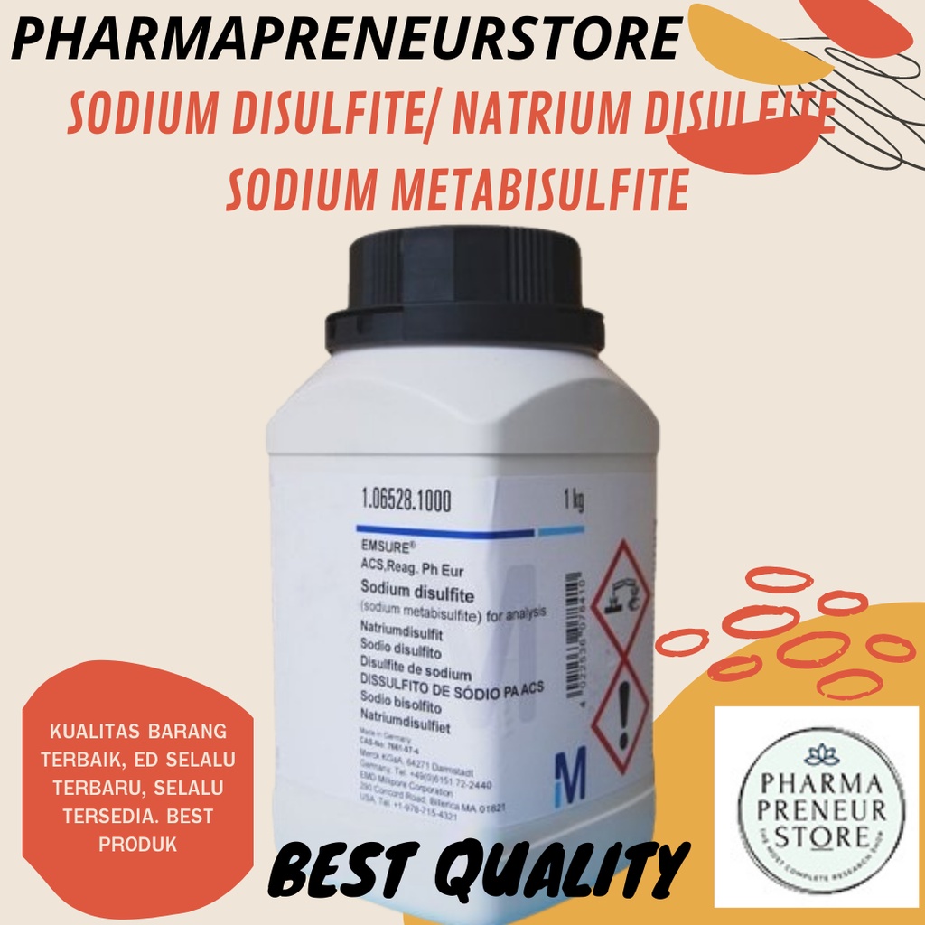 SODIUM DISULFITE / NATRIUM DISULFITE / SODIUM METABISULFITE PRO ANALISA 5 GRAM KEMASAN MERCK BEST QUALITY