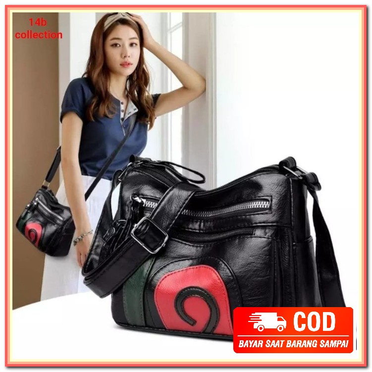 Tas Santana-Tas Selempang Wanita Cewek Perempuan Fashion Remaja F MK496 Crossbody Bag Tas Selempan