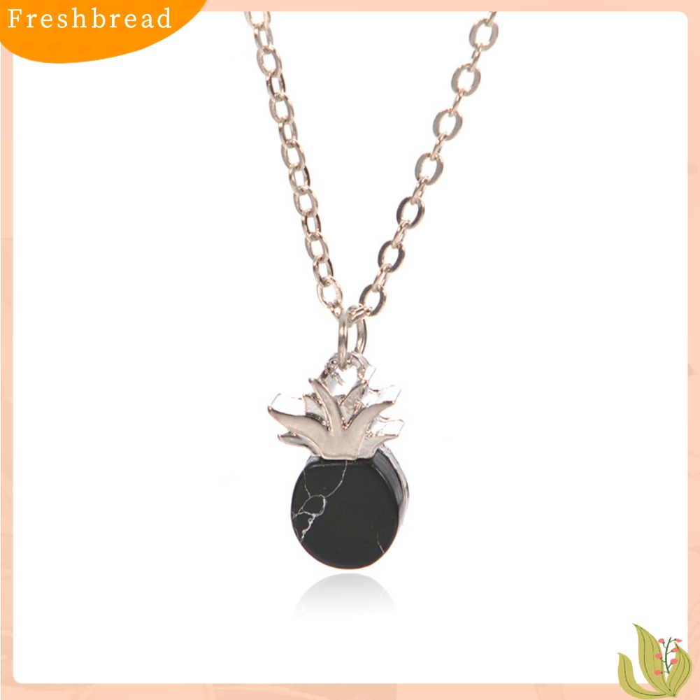 【Fresh】Fashion Cute Pineapple Alloy Stone Pendant Clavicle Chain Necklace Women Gift