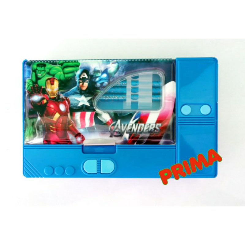 

KOTAK PENSIL / TEPAK / PENCIL CASE JUMBO MAGNET 2 SISI 6 TOMBOL (FREE KEY RING+3 PENSIL)