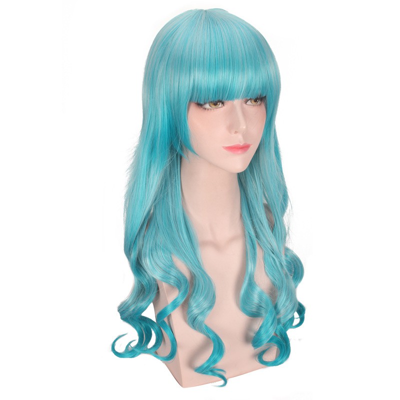 LOL-22 wig rambut palsu lolita cosplay harajuku daily tosca sea blue