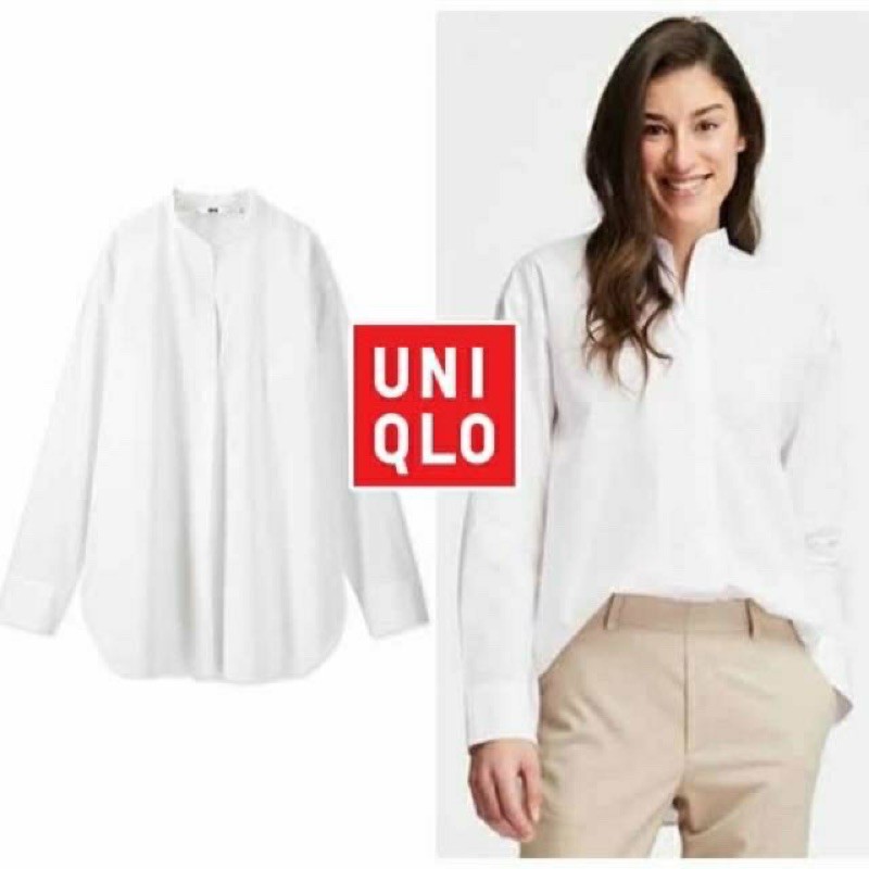 BLOUSE KEMEJA UNIQLO ORIGINAL PUTIH WHITE