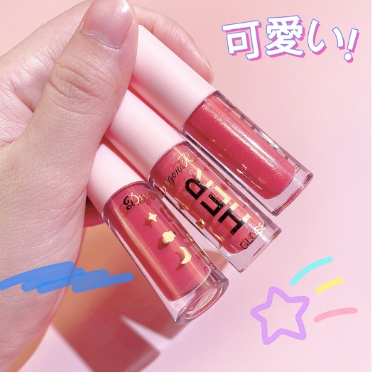 LIP GLOSS MOISTURIZING HER Lip Glow Glitter Lipstik Liquid Cair 8 Warna Waterproof