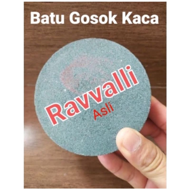 Gerinda gosok kaca Ravvalli warna batu HIJAU ASLI 100%.