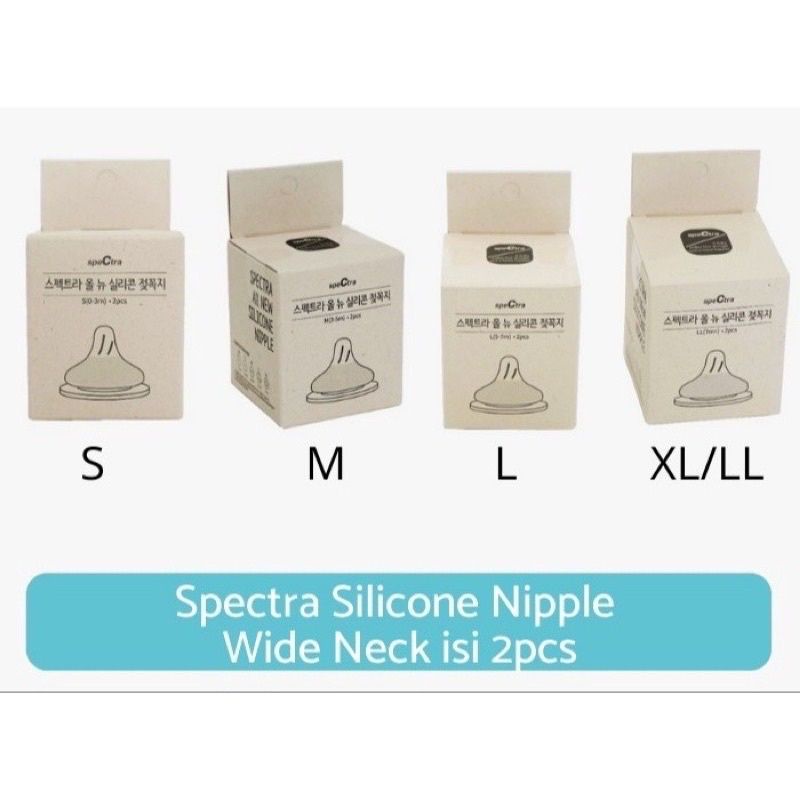 Spectra Silicone Nipple Wide Neck isi 2pcs - Dot Botol Bayi Wideneck