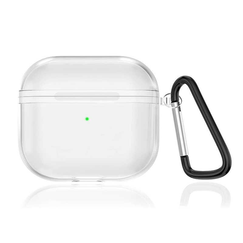 Case Pelindung Bahan Tpu Transparan Dengan Gantungan Kunci Untuk Apple Compatible for Airpods 3