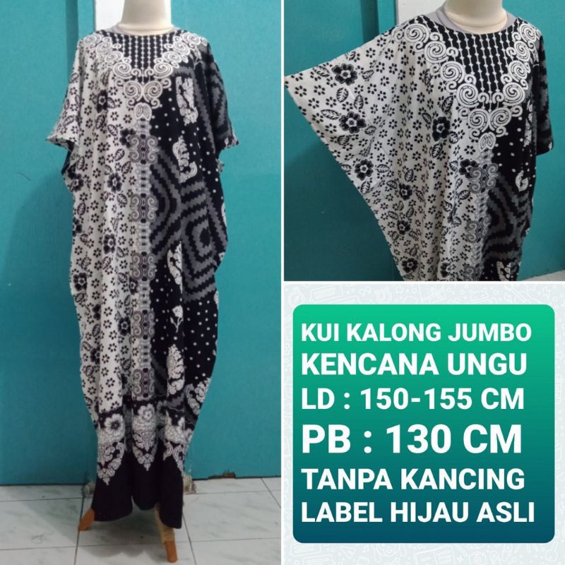 DASTER LONGDRES KALONG KENCANA UNGU LABEL HIJAU LD 150 CM PB 130 CM// KUI HITAM PUTIH