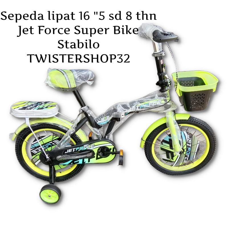 Sepeda lipat 16&quot;inch anak 5 sd 9 tahun ada roda bantu