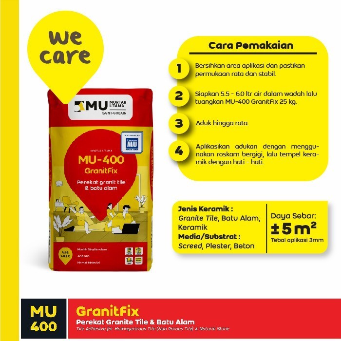 MU 400 GRANIT semen instan mortar utama weber kiloan kg / MU 420 KILOAN KERAMIK